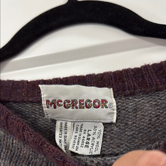McGregorStriped Gray and Brown Men's Sweater sz l - Picture 2 of 4